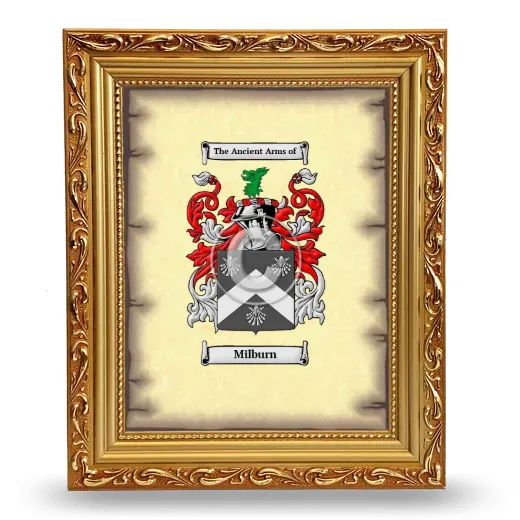 Milburn Coat of Arms Framed - Gold