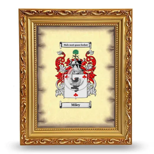 Miley Coat of Arms Framed - Gold