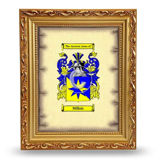 Millais Coat of Arms Framed - Gold