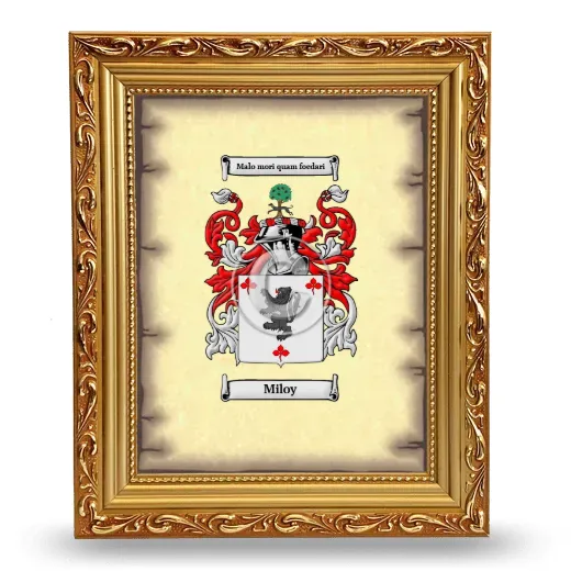 Miloy Coat of Arms Framed - Gold
