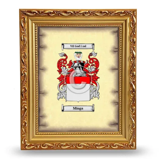 Minga Coat of Arms Framed - Gold