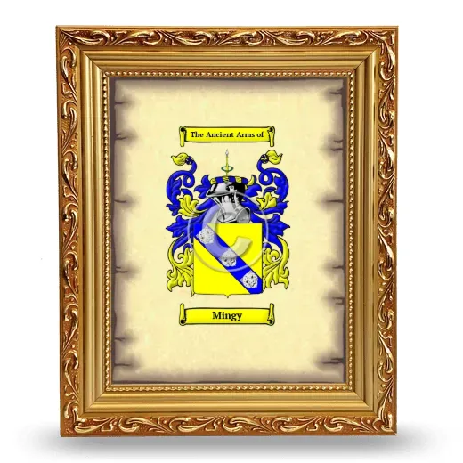 Mingy Coat of Arms Framed - Gold