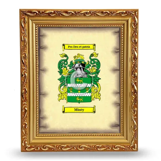 Minty Coat of Arms Framed - Gold