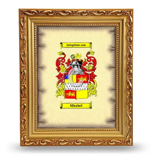 Mirabel Coat of Arms Framed - Gold