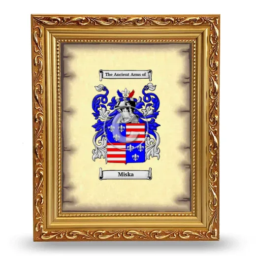 Miska Coat of Arms Framed - Gold