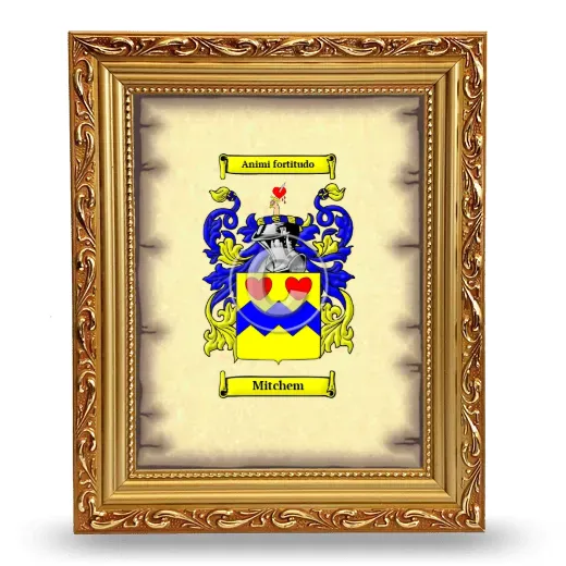 Mitchem Coat of Arms Framed - Gold