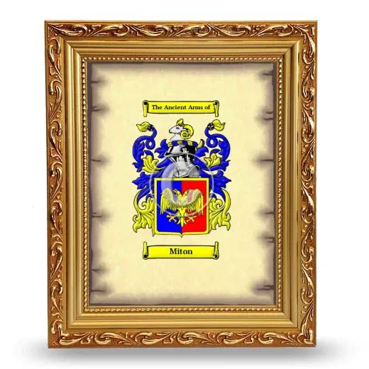 Miton Coat of Arms Framed - Gold