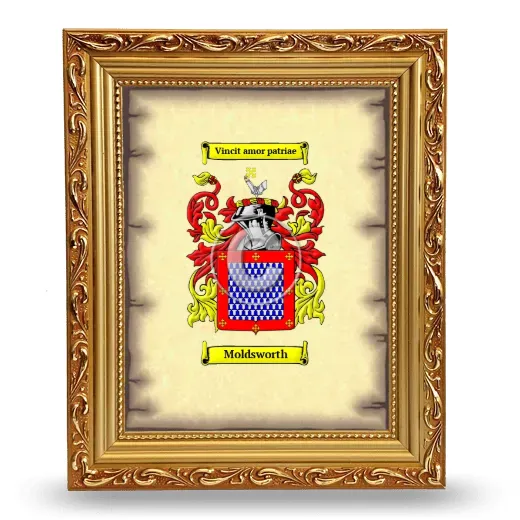 Moldsworth Coat of Arms Framed - Gold