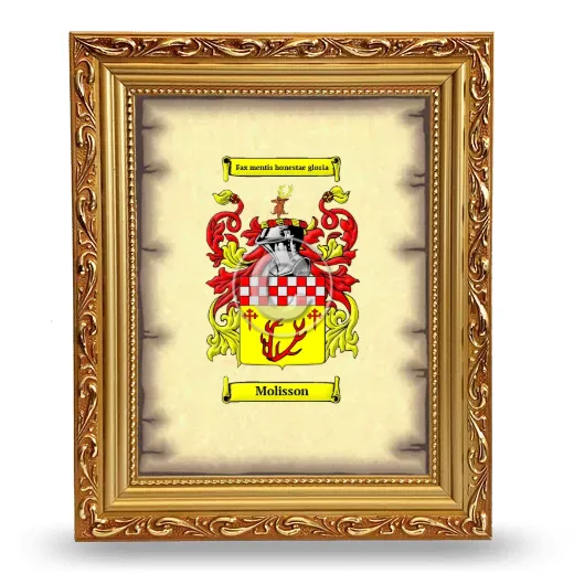 Molisson Coat of Arms Framed - Gold