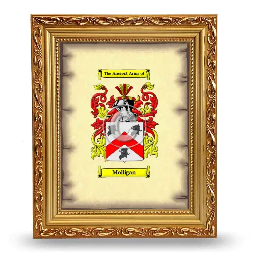Molligan Coat of Arms Framed - Gold