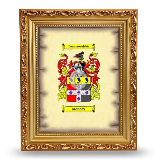 Mondey Coat of Arms Framed - Gold