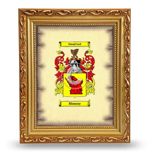 Monray Coat of Arms Framed - Gold