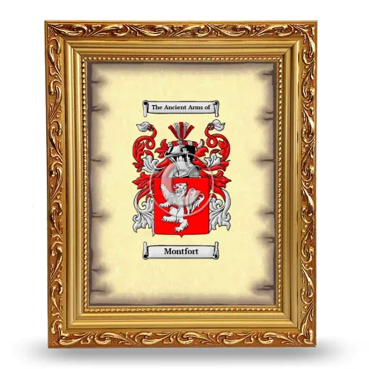 Montfort Coat of Arms Framed - Gold