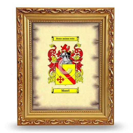 Morel Coat of Arms Framed - Gold