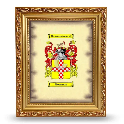 Moreman Coat of Arms Framed - Gold