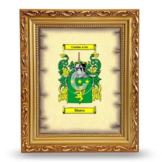 Mores Coat of Arms Framed - Gold