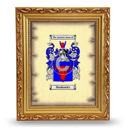 Moskowitz Coat of Arms Framed - Gold
