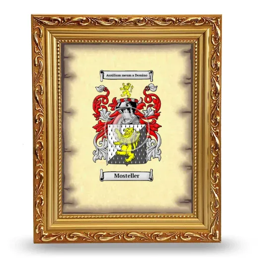 Mosteller Coat of Arms Framed - Gold