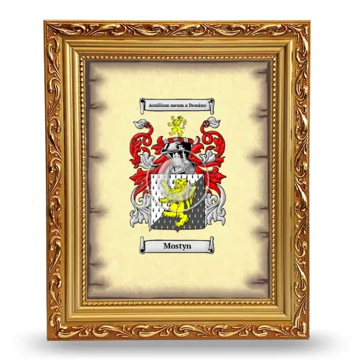 Mostyn Coat of Arms Framed - Gold