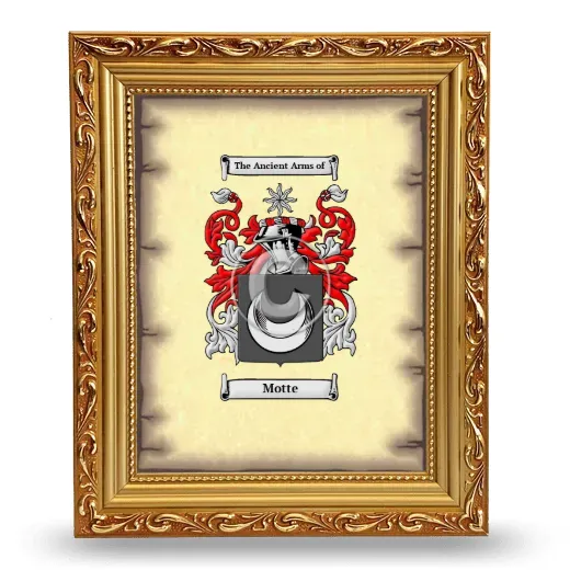 Motte Coat of Arms Framed - Gold