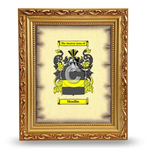 Moullin Coat of Arms Framed - Gold
