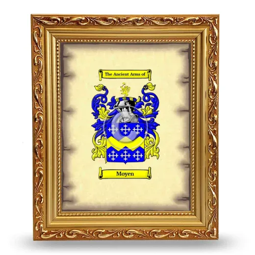 Moyen Coat of Arms Framed - Gold