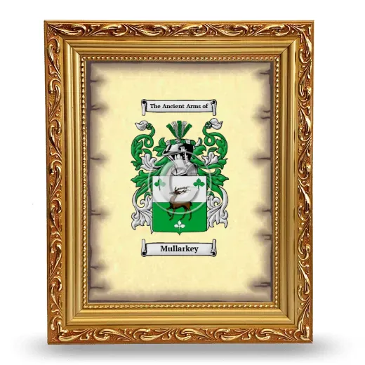 Mullarkey Coat of Arms Framed - Gold