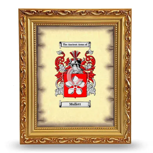 Mullett Coat of Arms Framed - Gold