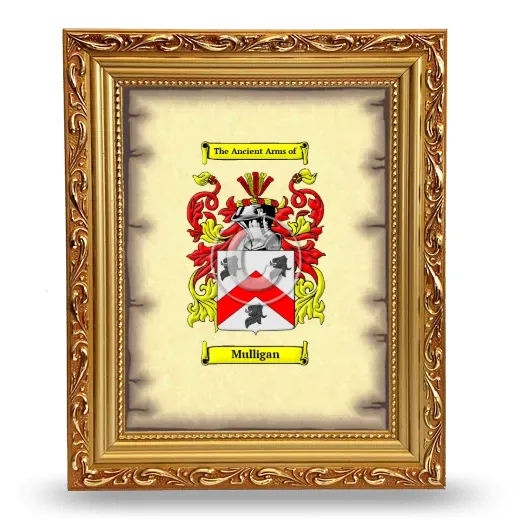 Mulligan Coat of Arms Framed - Gold