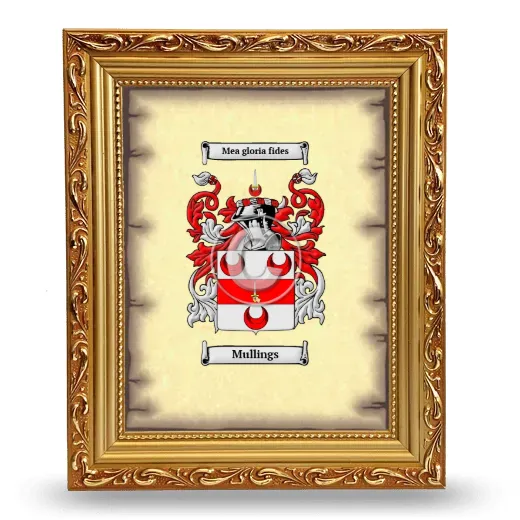 Mullings Coat of Arms Framed - Gold