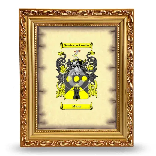Muns Coat of Arms Framed - Gold