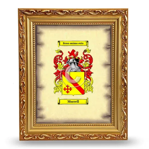 Murrell Coat of Arms Framed - Gold