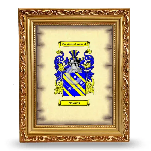 Navarri Coat of Arms Framed - Gold