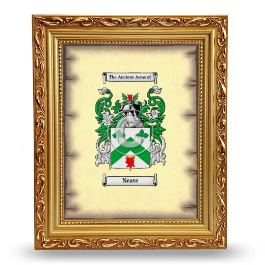 Neate Coat of Arms Framed - Gold