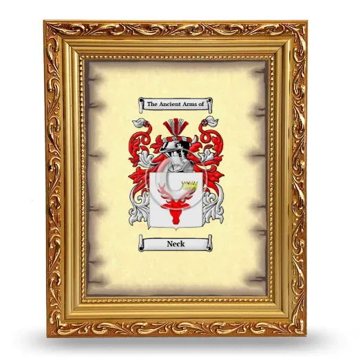 Neck Coat of Arms Framed - Gold
