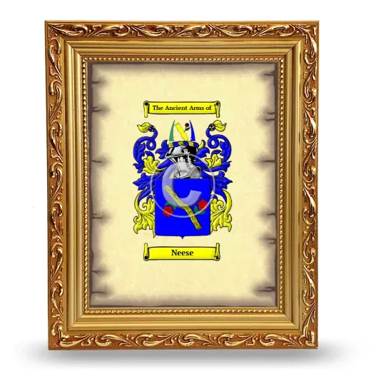 Neese Coat of Arms Framed - Gold