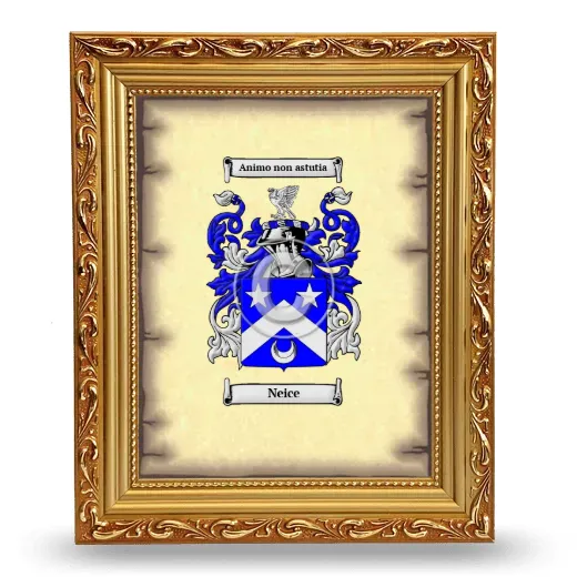 Neice Coat of Arms Framed - Gold