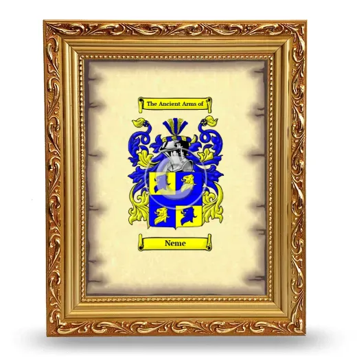 Neme Coat of Arms Framed - Gold