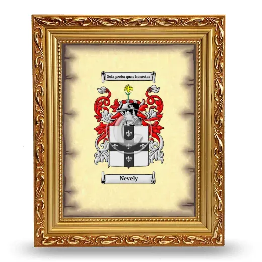 Nevely Coat of Arms Framed - Gold