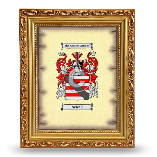 Newall Coat of Arms Framed - Gold