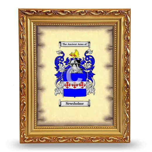 Newsholme Coat of Arms Framed - Gold