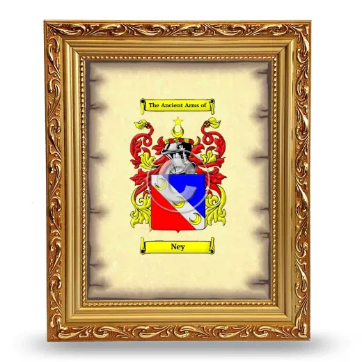 Ney Coat of Arms Framed - Gold