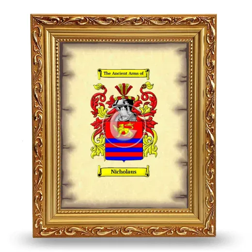 Nicholaus Coat of Arms Framed - Gold