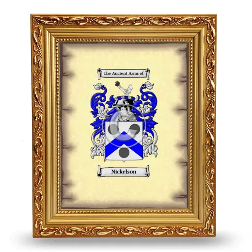 Nickelson Coat of Arms Framed - Gold
