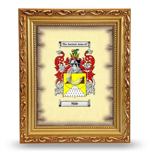 Nide Coat of Arms Framed - Gold