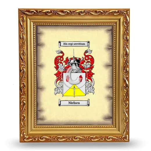 Nielsen Coat of Arms Framed - Gold