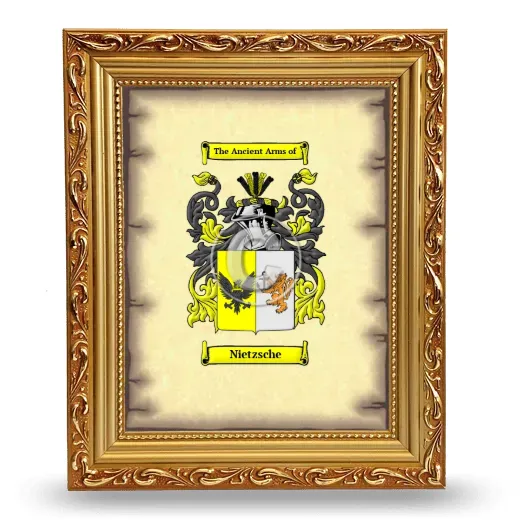 Nietzsche Coat of Arms Framed - Gold