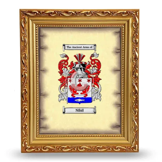 Nihil Coat of Arms Framed - Gold