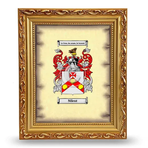 Nilent Coat of Arms Framed - Gold