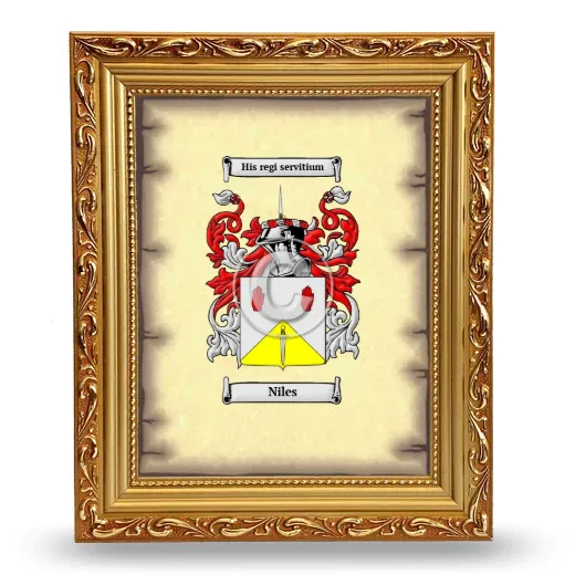 Niles Coat of Arms Framed - Gold